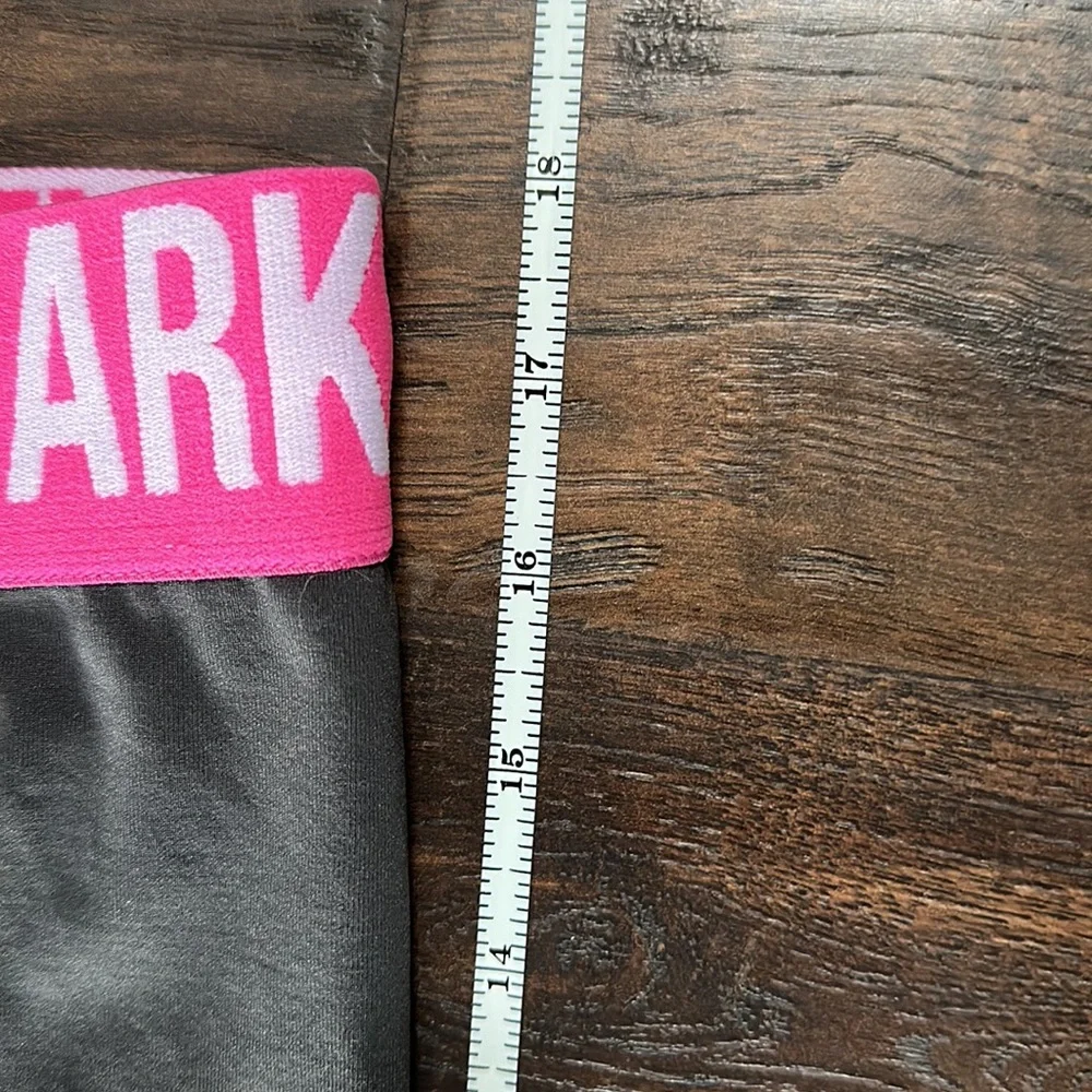 Gymshark FIT CYCLING shorts gray pink waist white letters SZ L BNWT HTF RETIRED